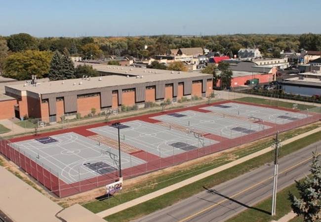 Centennial Homes Niagara donates state of the art basketball/tennis courts to AN Myers Secondary School